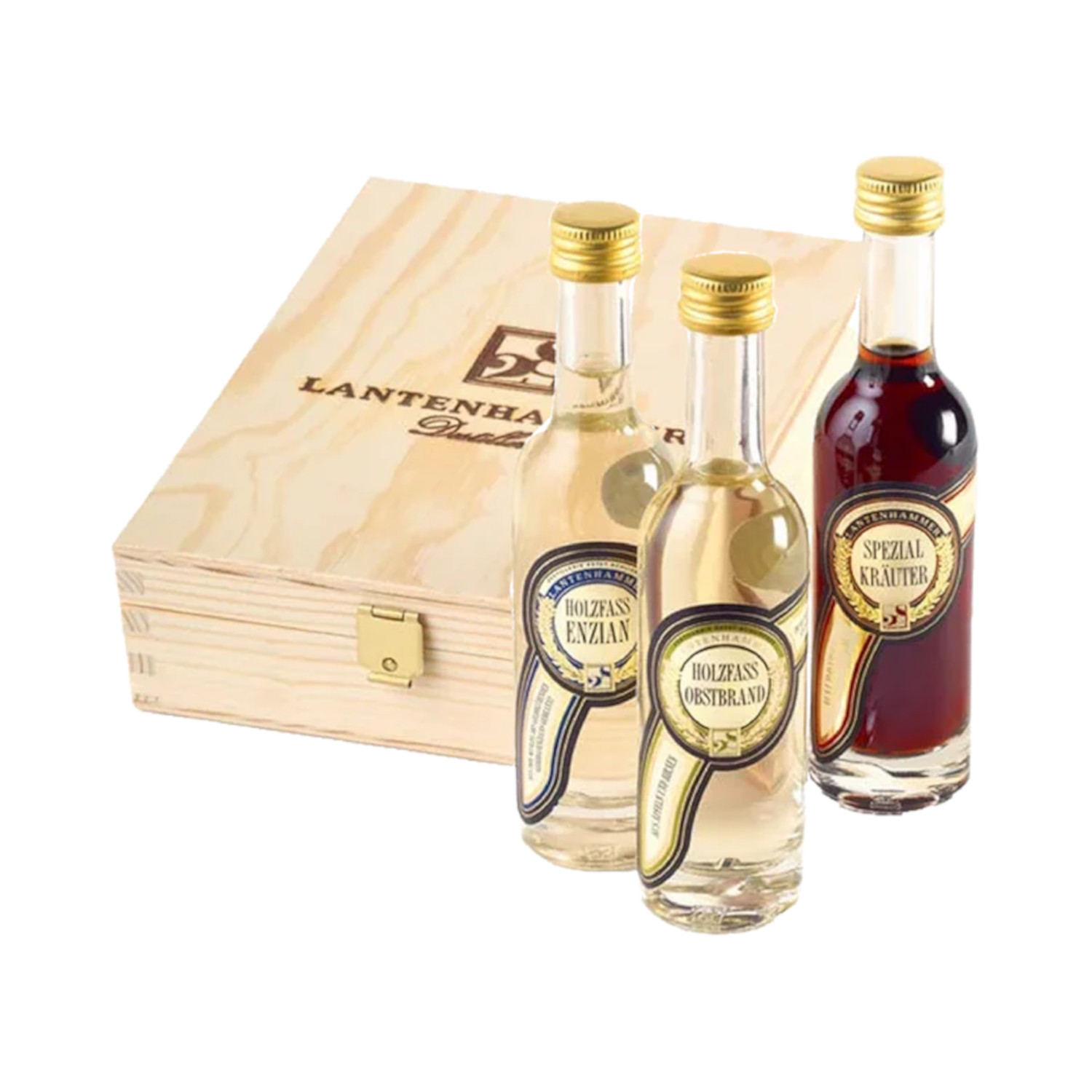 Lantenhammer Holzkiste 3er Set inkl. je 0,05 ltr. mini Spezialitäten