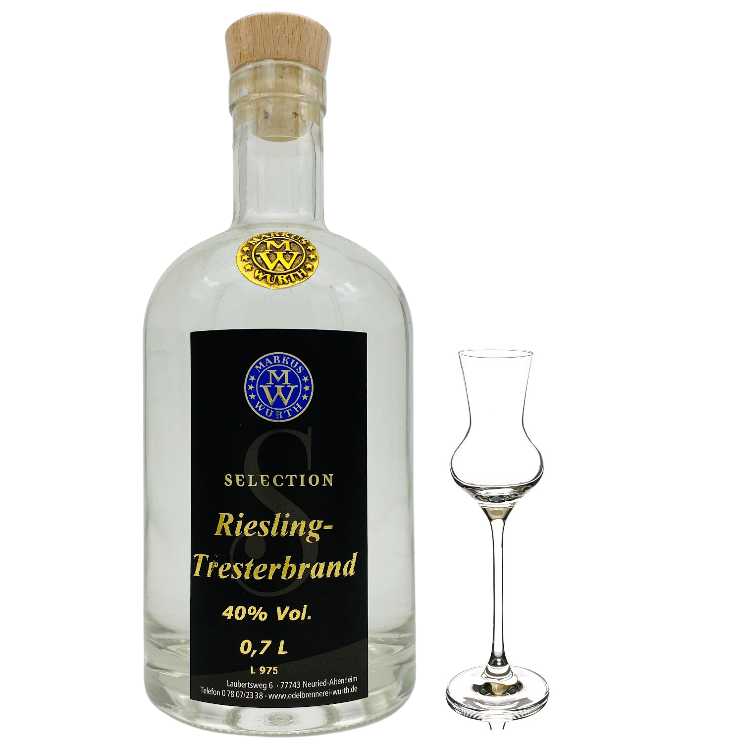 Wurth Riesling-Tresterbrand, 40%vol. Wurth Riesling-Tresterbrand, 40%vol.