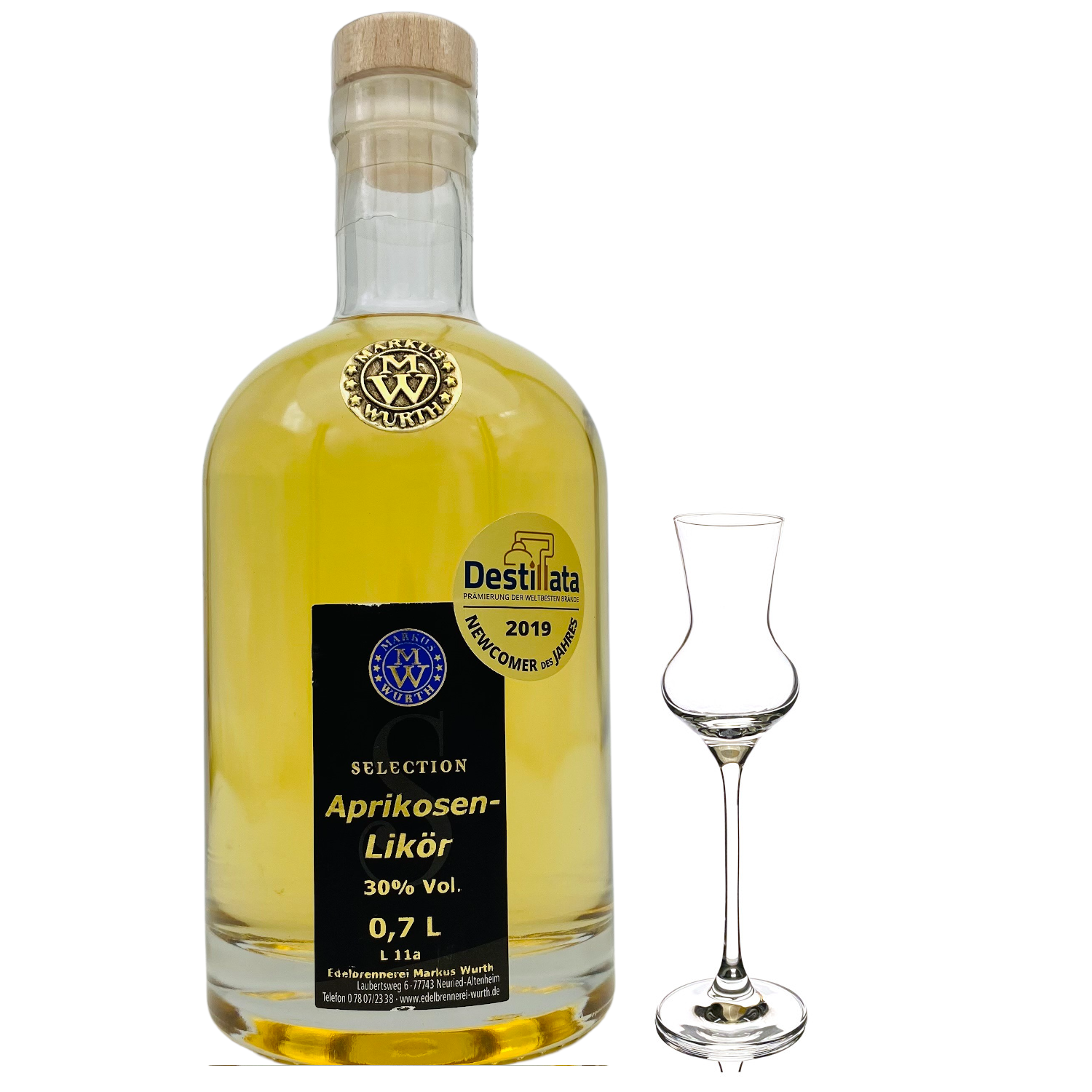Wurth Aprikosenlikör, 18%vol.