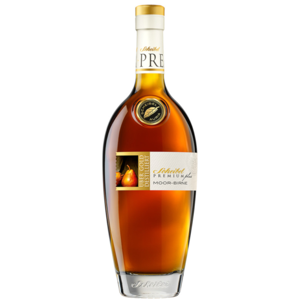 Scheibel PREMIUMplus Moor-Birne 0,7l 40% Vol. Scheibel PREMIUMplus Moor-Birne 0,7l 40% Vol.