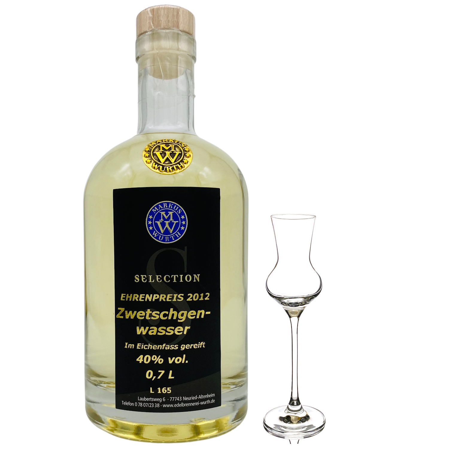 Wurth Zwetschgenwasser im Fass 42%vol.