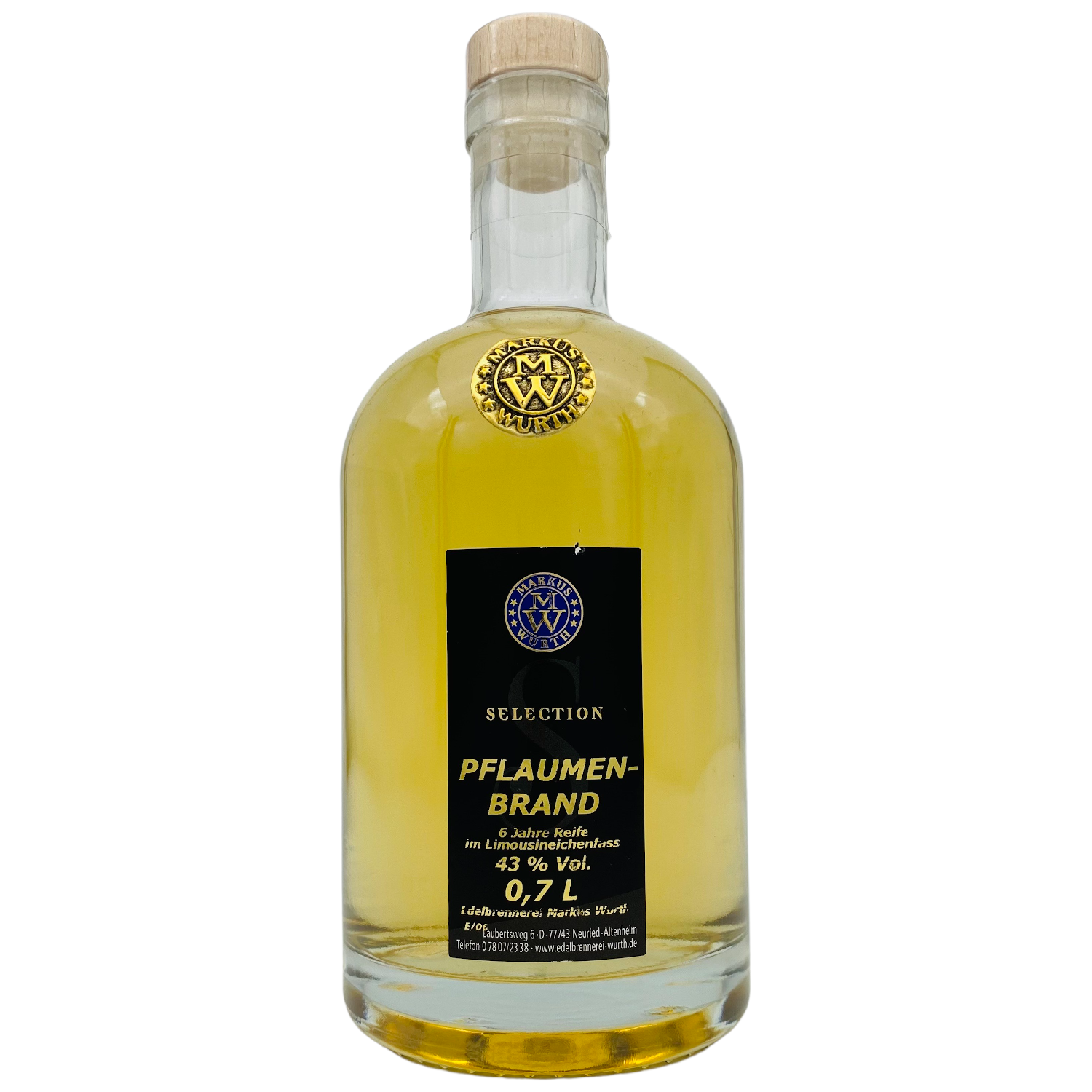 Wurth Pflaumenbrand im Eichenfass, 40%vol. Wurth Pflaumenbrand im Eichenfass, 40%vol.