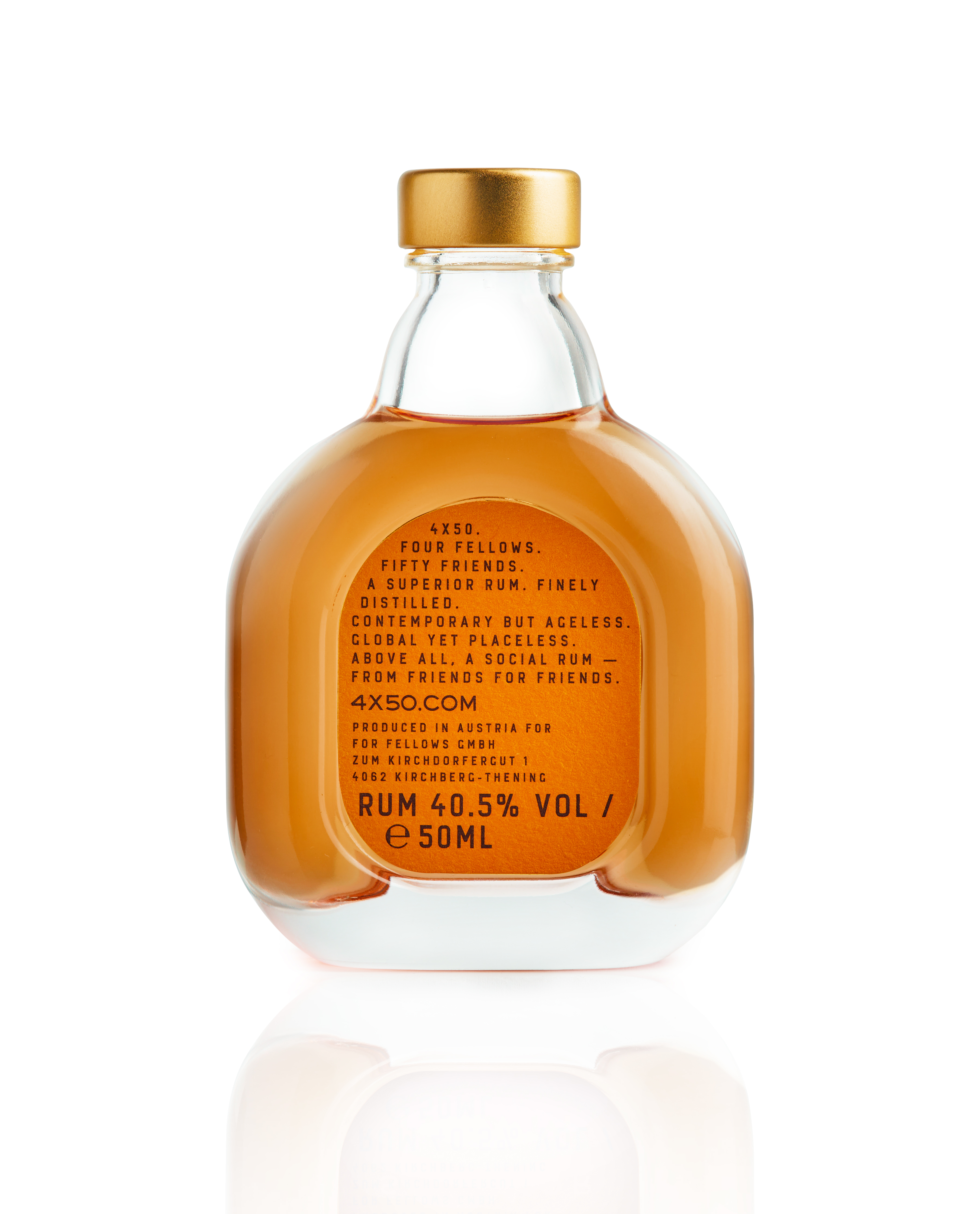 4X50 Finely Distilled Superior Rum by Reisetbauer Leder-Etikett 40,5%vol.