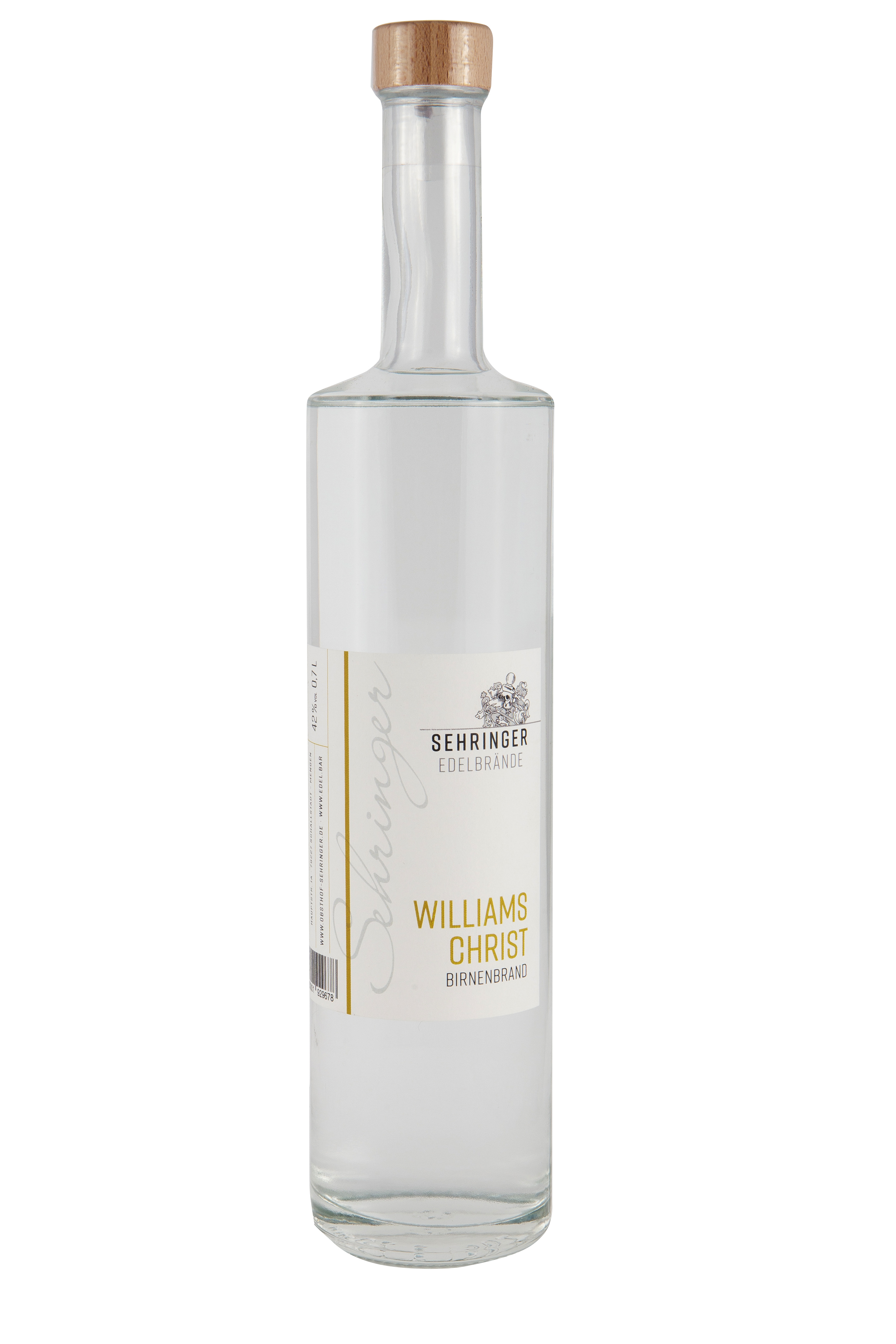 Sehringer Williams-Christ-Birnenbrand, 42%vol. Sehringer Williams-Christ-Birnenbrand, 42%vol.