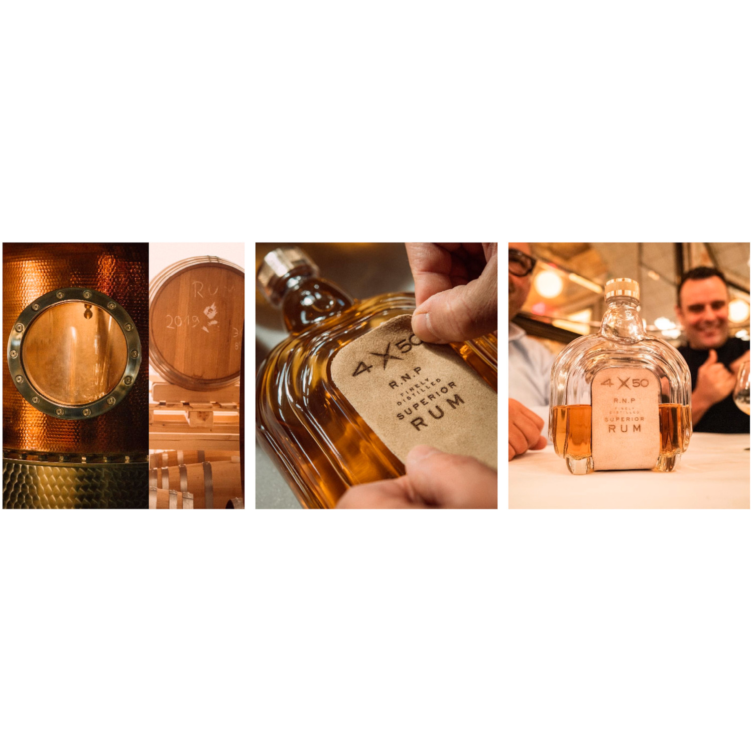 4X50 Finely Distilled Superior Rum by Reisetbauer Leder-Etikett 40,5%vol.