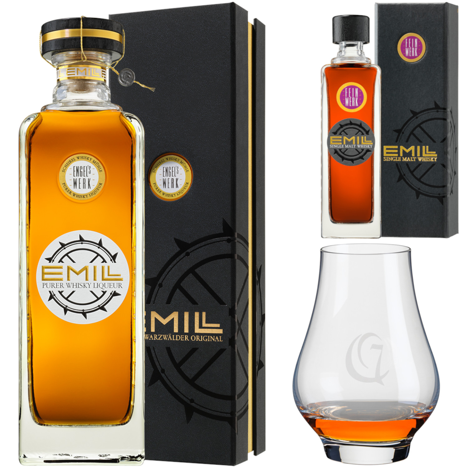 Scheibel Engelswerk Whisky Aktion inkl. Nosing-Glas + Feinwerk mini 5-teilig