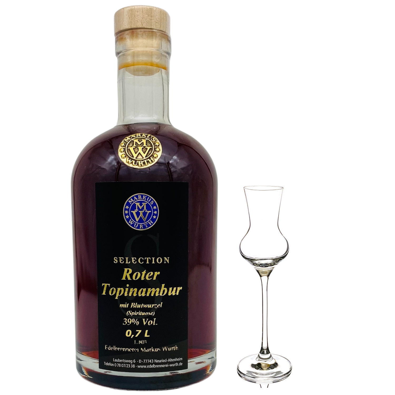 Wurth Topinambur Blutwurz 38%vol.