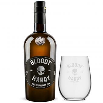 Bloody Harry Premium Dry Gin, 44%vol. 0,5l inkl. original Gin-Glas Bloody Harry